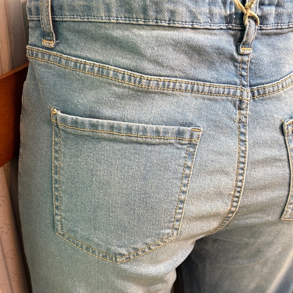Serra Light Blue  slit Flare bottom Jeans - Picture 10 of 16